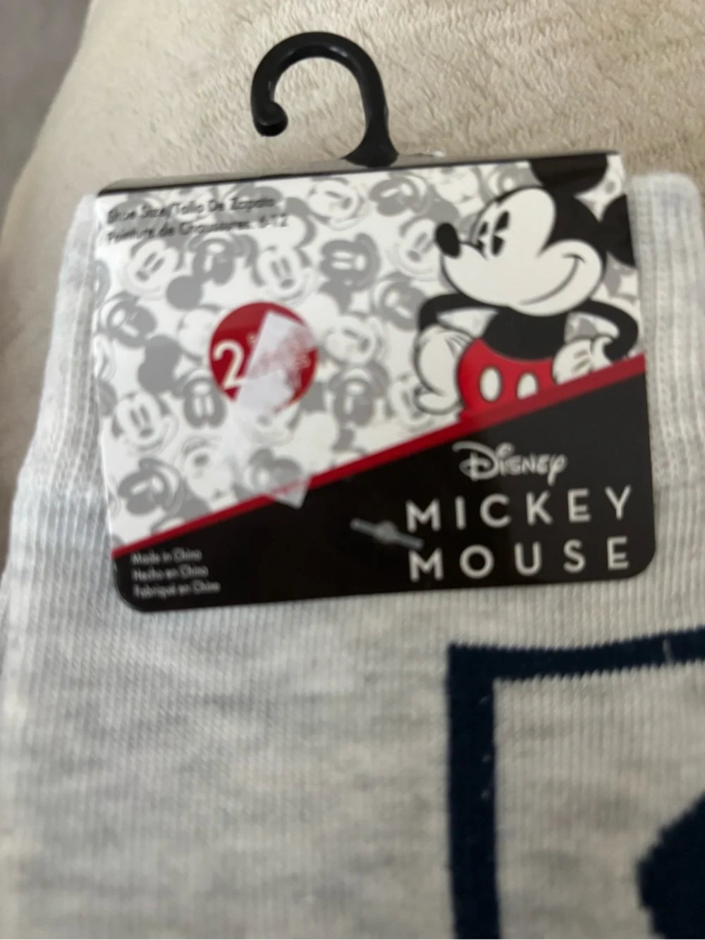 Disney Mickey Mouse Men's Gray Crew Socks - 2 Pack